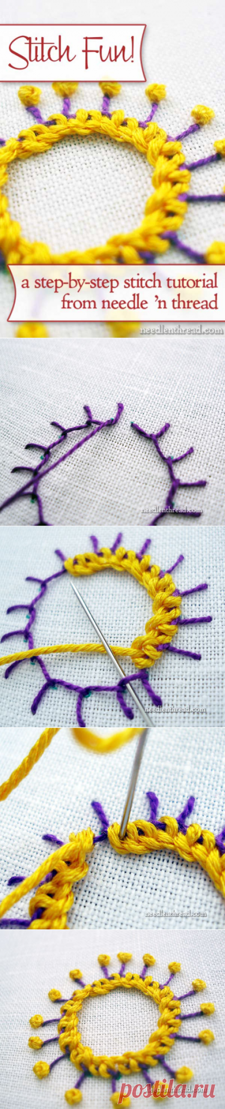 Stitch Play: Inside-Out Buttonhole Wheel Flowers &amp;#8211; NeedlenThread.com