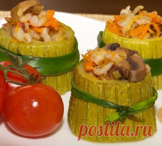 Кабачки, фаршированные крупой, второе блюдо. Пошаговый рецепт с фото