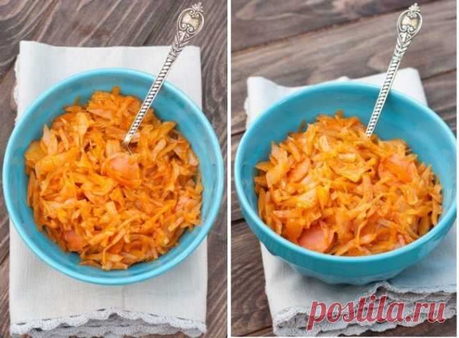 Тушеная капуста с сосисками — так вкусно, что трудно описать словами!