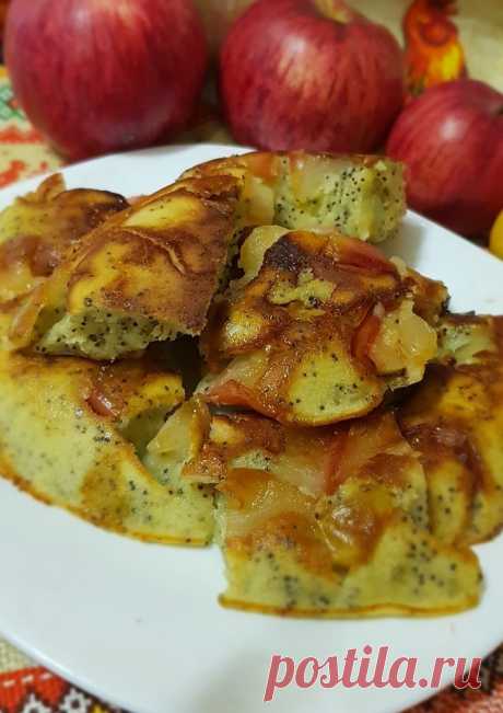 Простой и вкусный пирог Шарлотка на сковороде,