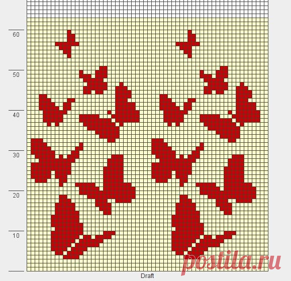 (1) butterflies knit chart | jaquart | Вязание, Бабочки и Диаграмм