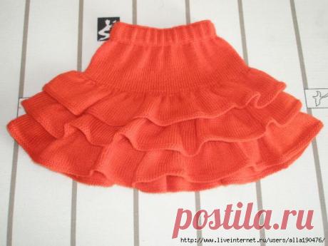 Вяжем многослойную юбочку.