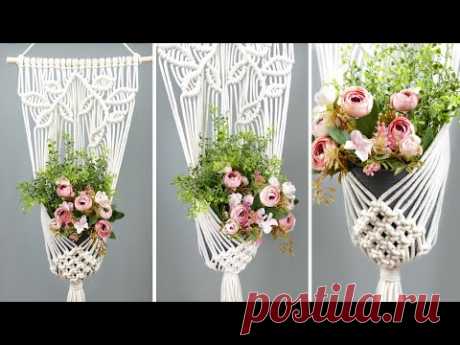 DIY Macrame Leaves Plant Hanger Boho Wall Decor | Flower Pot Hanger - YouTube