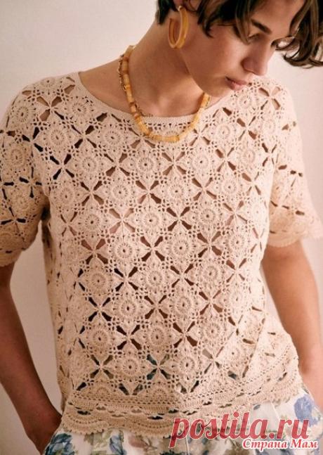 Ажурная блузка из красивых мотивов. - Все в ажуре... (вязание крючком) - Страна Мам