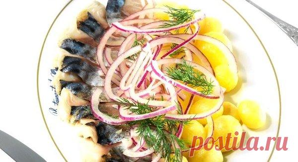 Рецепт слабосоленой скумбрии с молодым картофелем.