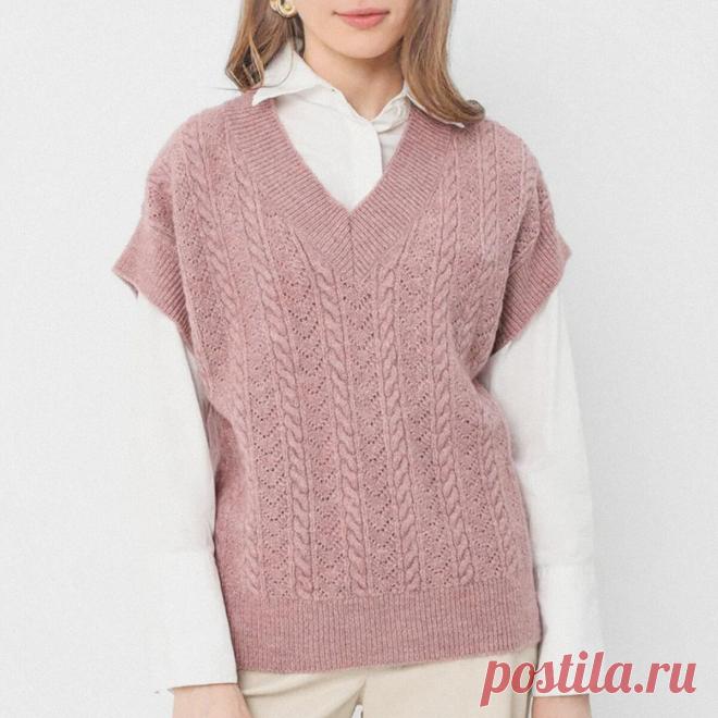 Трикотаж от отечественного бренда — ажурный жилет, безрукавка и свитер с шикарным узором + схемы | Вяжем вместе! | Дзен