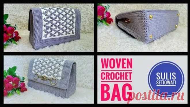 Crochet || Tutorial Tas Rajut Woven || English subtitles