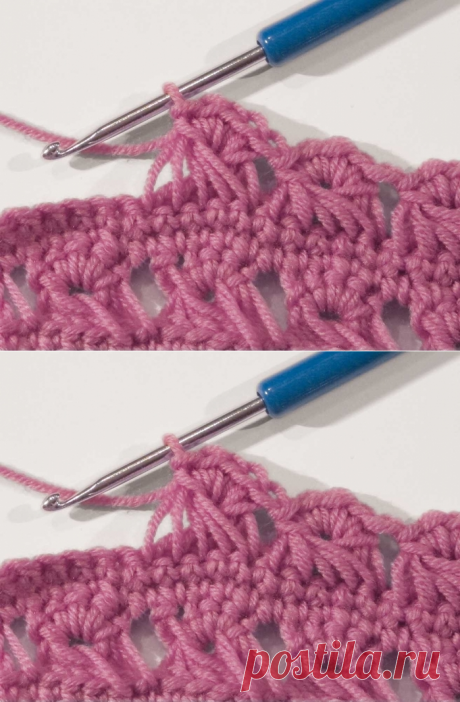 Выполнение крючком перекрещенного столбика