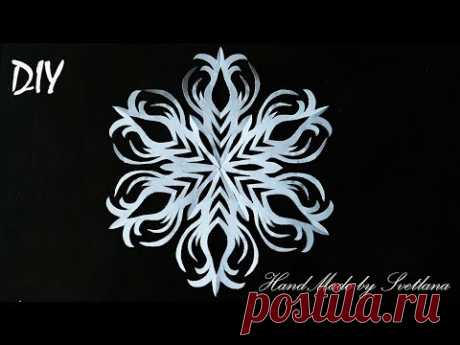 Снежинка из бумаги Как вырезать снежинки Схема Snowflakes from paper Schneeflocke aus Papier