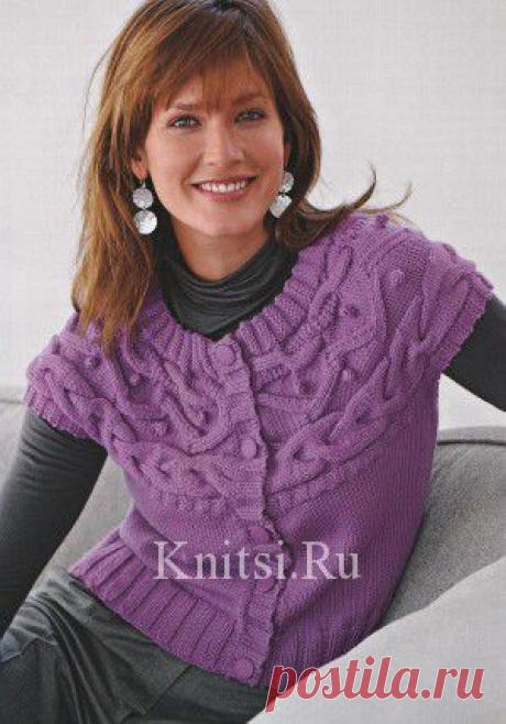 Жакет с круглой кокеткой. Вязание для женщин / Жакеты / Спицами