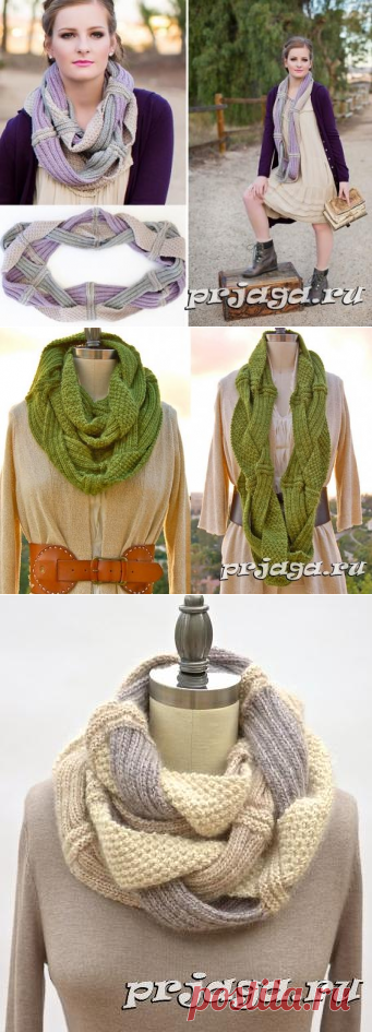 Шарф – хомут «хала» спицами