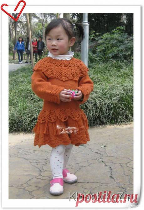 Платье для девочки (спицы,крючок)