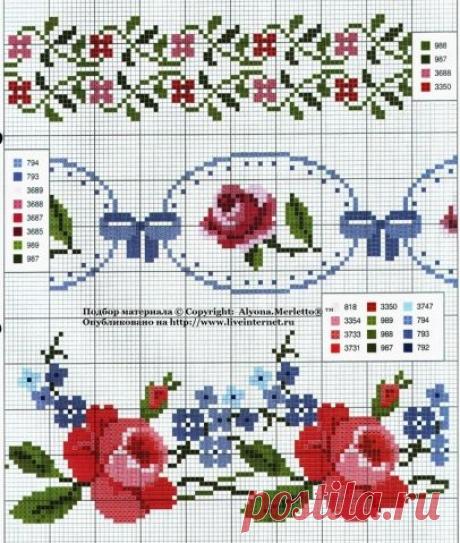 Мелкие цветочки / Вышивка / Схемы вышивки крестом