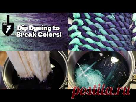 Dip Dyeing to Break Acid Dyes; A Combination of Purple & Green (2023 Chanukah Night 7)