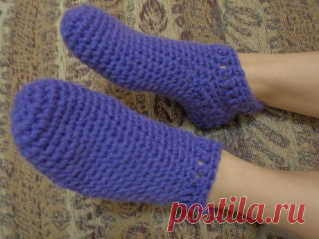 Самый быстрый способ связать носки крючком.МК..