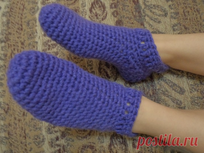 Самый быстрый способ связать носки крючком.МК..