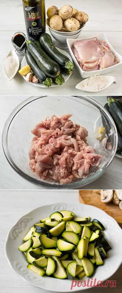 Стир-фрай из курицы с цуккини и шампиньонами - Пошаговый рецепт с фото | Вторые блюда | Вкусный блог - рецепты под настроение