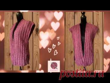 UN CHALECO EN UNA PIEZA #crochetparaprincipiantes