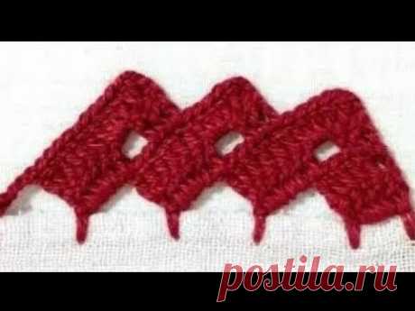 Bico de crochê carreira única # com o inicío diferente # ponto fechado