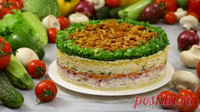 Праздничный и очень вкусный! Слоёный салат 