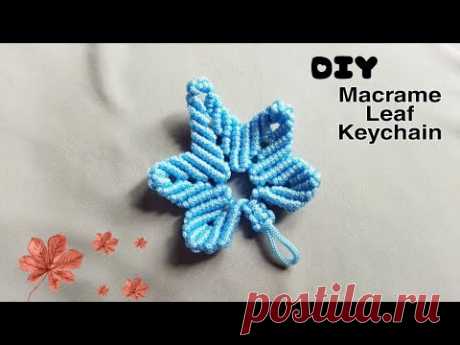 DIY Macrame Leaf Keychain - Tutorial Gantungan Kunci Motif Daun dari Tali Kur - YouTube