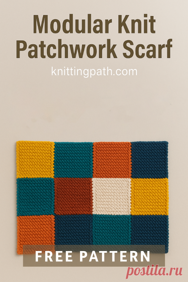 Modular Knit Patchwork Scarf