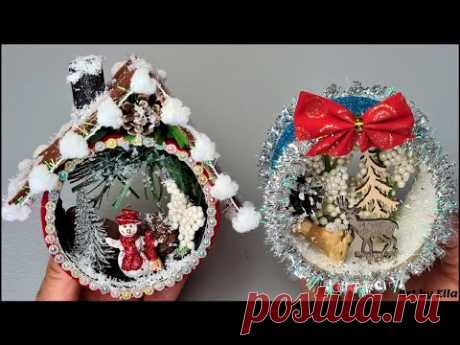 DIY Christmas Decorations ideas! Decorațiuni de Crăciun din role de carton! Reciclare carton!
