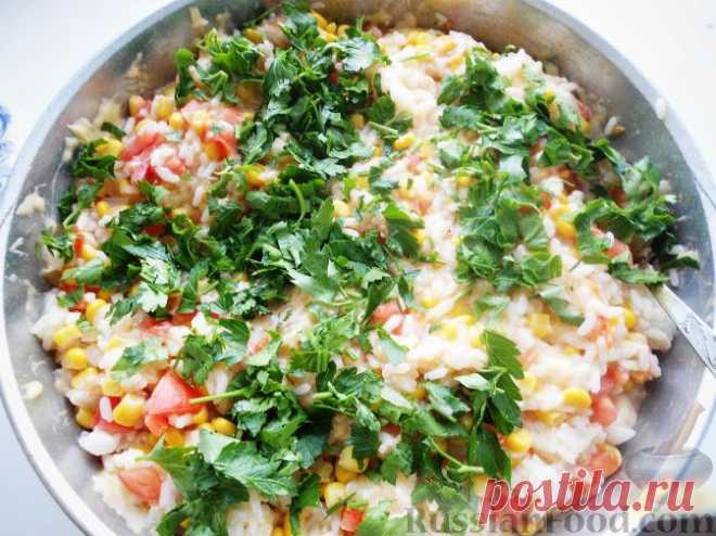 Рецепт: Рис с кукурузой и помидорами на RussianFood.com