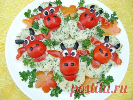 Бутерброды для детей «Веселые коровки»