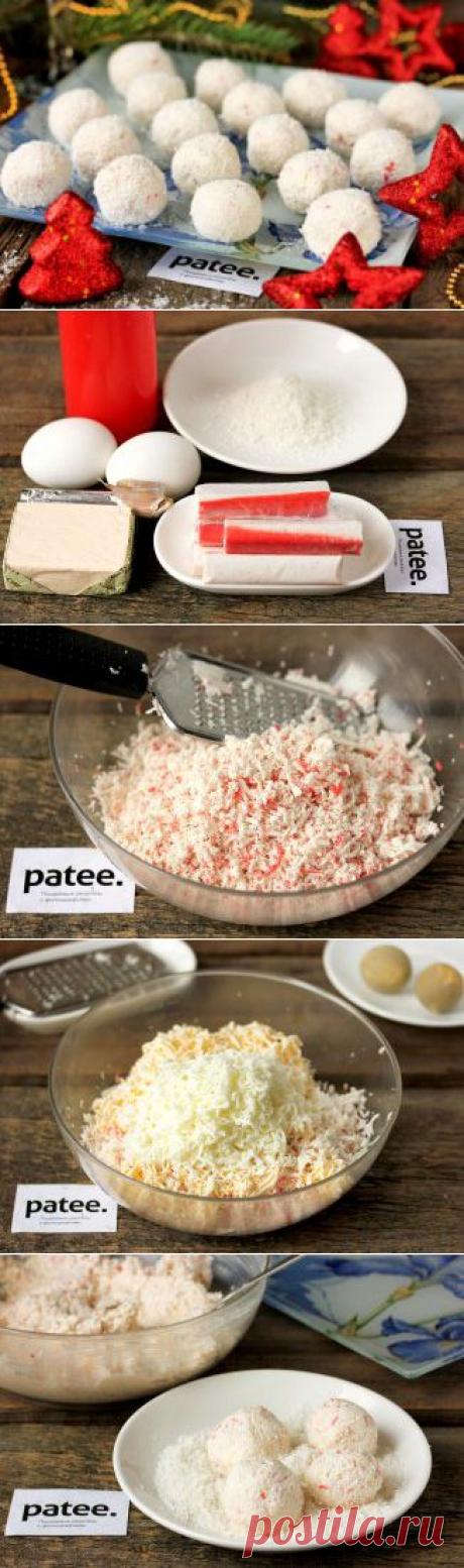 Новогодняя закуска Снежки - рецепт с фотографиями