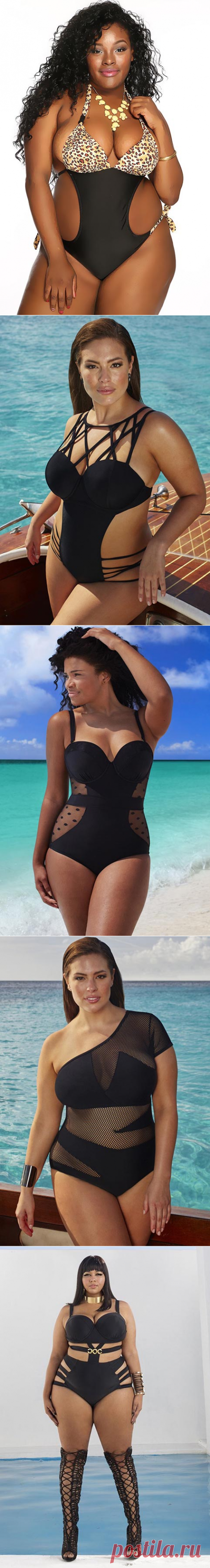 Купальники монокини и пландж для полных девушек и женщин. Лето 2016