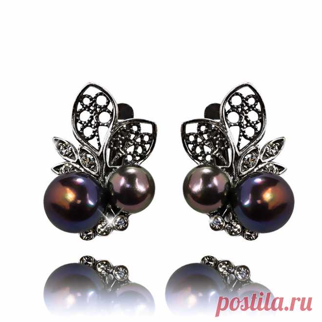 Серьги с жемчугом (посеребрение), Magia di Natura (Арт.: 59725-99529) купить по выгодной цене в Интернет-магазине Море блеска