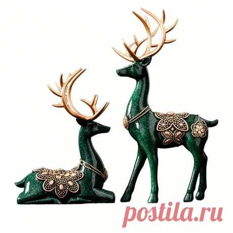 1 шт. зеленая керамическая статуя оленя декор в - Temu Moldova