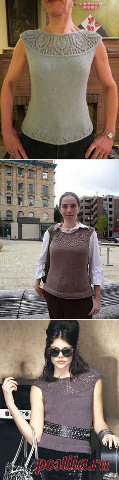 Ravelry: #14 Leaf Yoke Top pattern by Angela Hahn