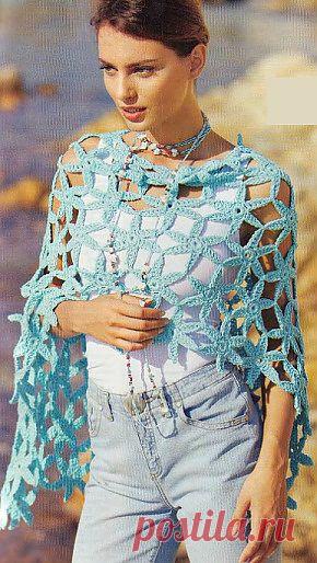 Связать пончо крючком