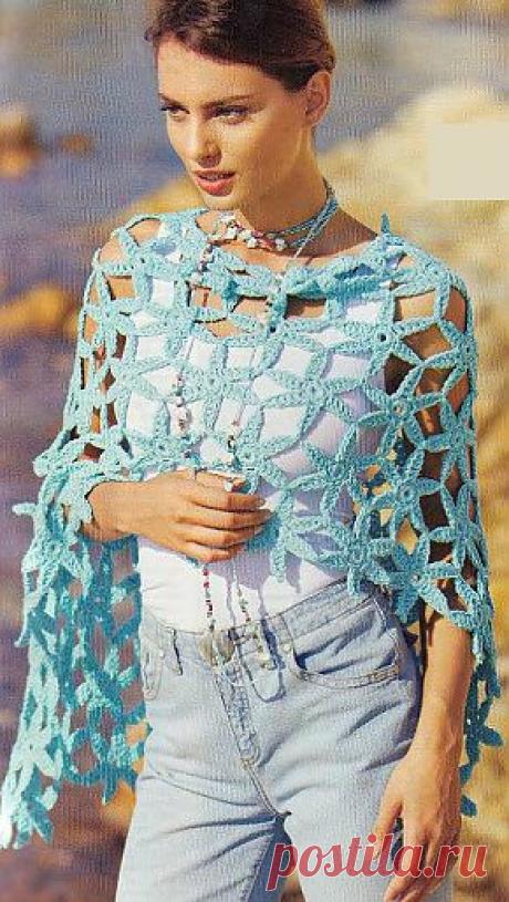 Связать пончо крючком