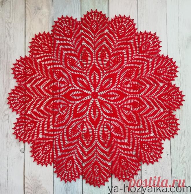 Яркая салфетка крючком. Схемы для вязания ажурных салфеток крючком бесплатно‎
