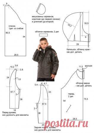 Выкройка детской куртки для мальчика