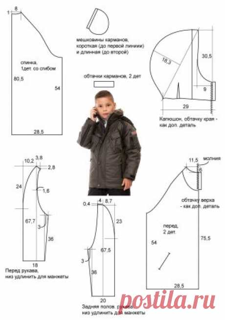 Выкройка детской куртки для мальчика
