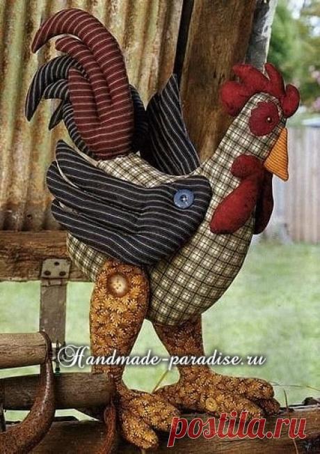 Шьем игрушку - ПЕТУХА. Выкройка - Handmade-Paradise