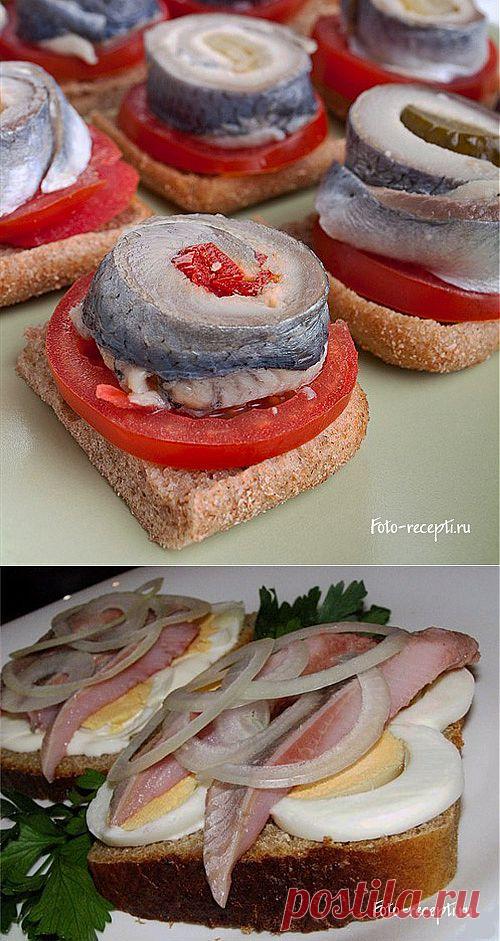 Бутерброды с селедкой - Простые рецепты Овкусе.ру