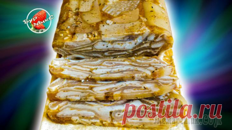 Закуска за копейки Просто, дёшево, очень вкусно, да ещё и полезно! Если вы любите холодец, студень и заливное, то срочно забирайте этот рецепт себе в копилку! #закуска #свиныешкурки #какготовитьИнгредиенты:Свиные шкурки...