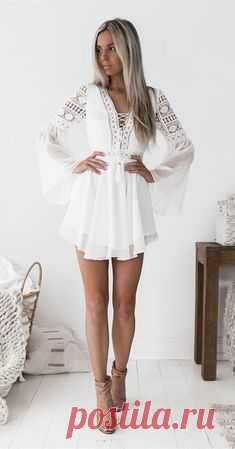 cute bell sleeevs white lace short homecoming dresses for teens, mini summer skirts , cheap hoco dress