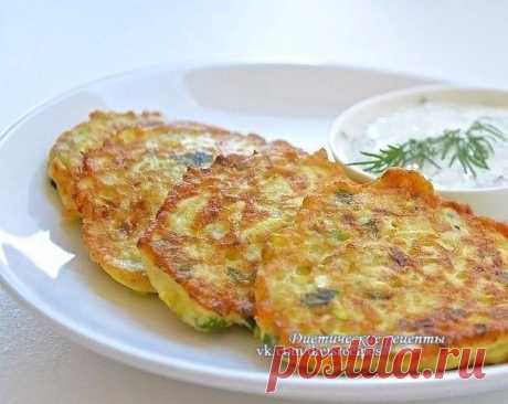 Оладьи с кабачками и творогом
