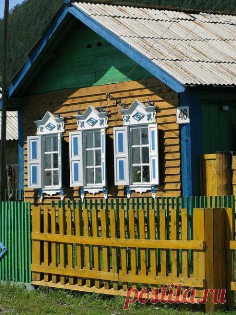 Wooden house. Bolshoe Goloustnoe, Baikal, Siberia, Russia. | From Russia With Lo...