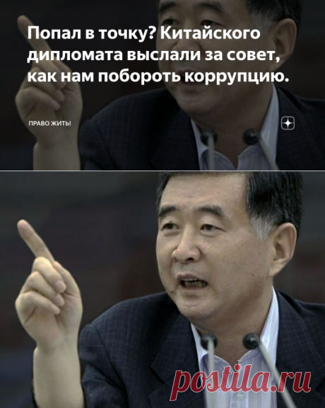 Попал в точку? Китайского дипломата выслали за совет, как нам побороть коррупцию. | Право жить! | Яндекс Дзен