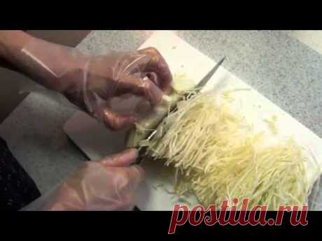 キャベツの千切りの方法（仕方） - How to shred cabbage.