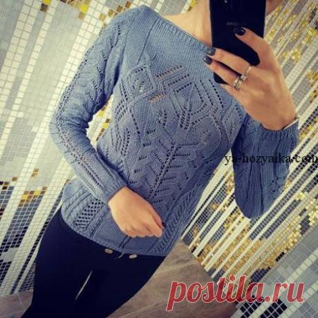 Джемпер с косами схемы. Модный джемпер спицами красивым узором