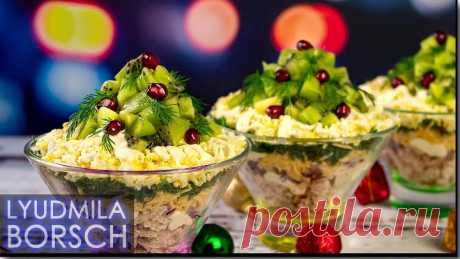 Салат на Новый год "ИЗУМРУДНАЯ РОСПИСЬ". Обалденно вкусный салат из минимума продуктов.