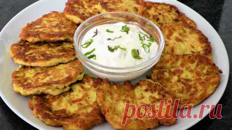 Минутная Вкуснота На Завтрак! Оладушки из кабачков с сыром.